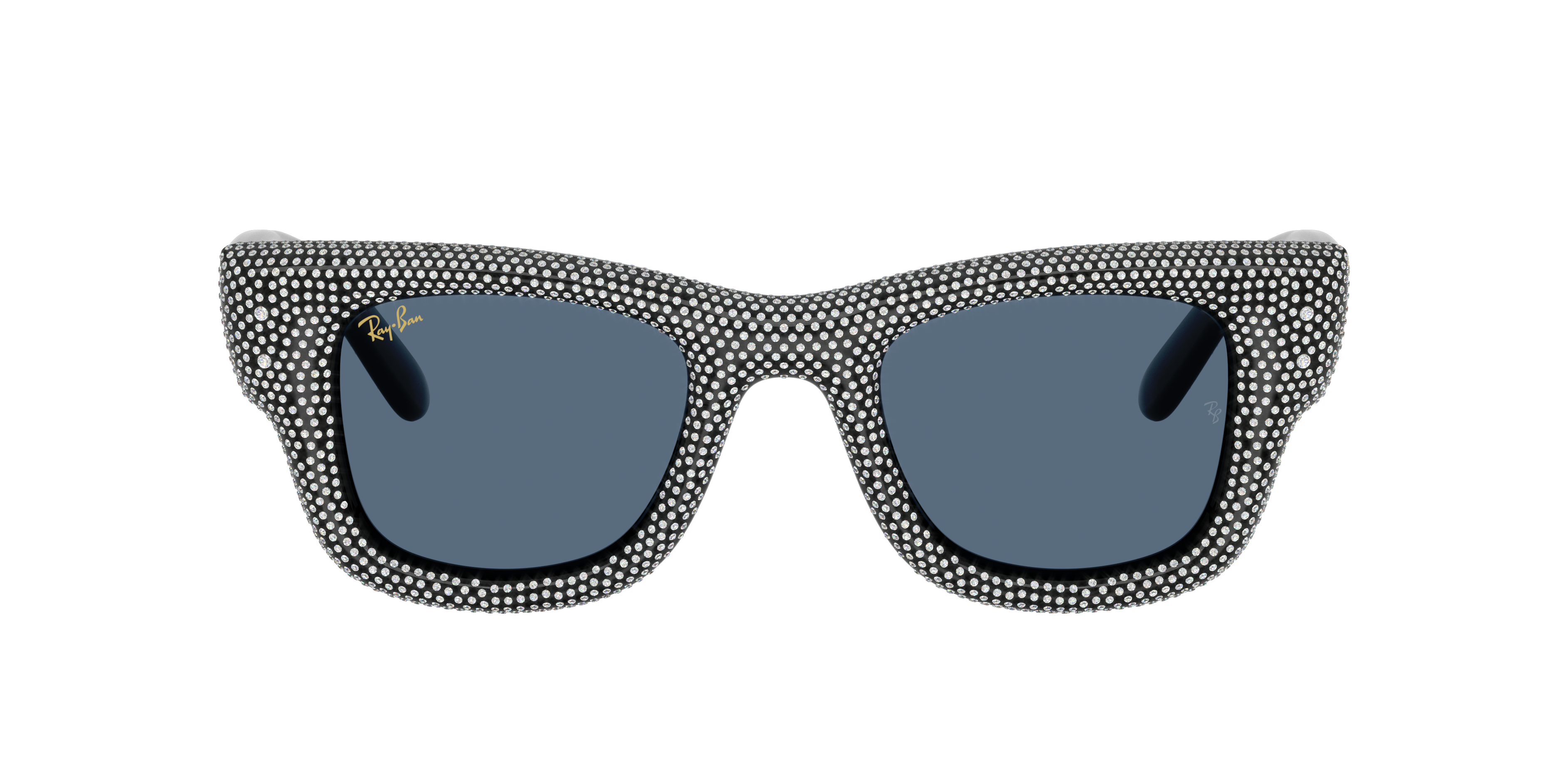 Ray-Ban Wayfarer Puffer Crystal Pavè crni okvir s cirkonima i tamnoplavim staklima Optika M Split