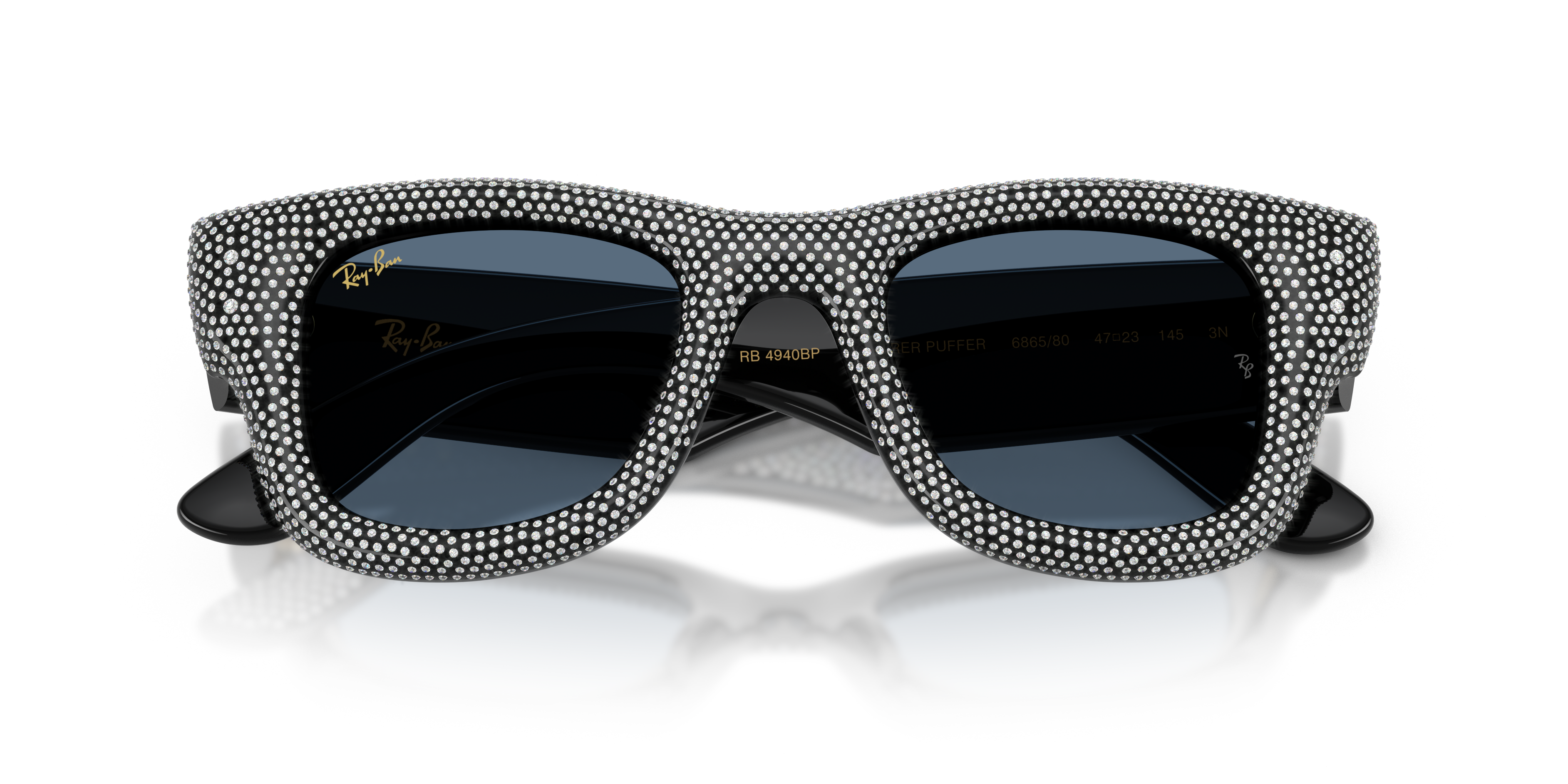 Ray-Ban RB4940BP 6865/80 Wayfarer Puffer Crystal Pavè sunčane naočale s cirkonima Optika M Split