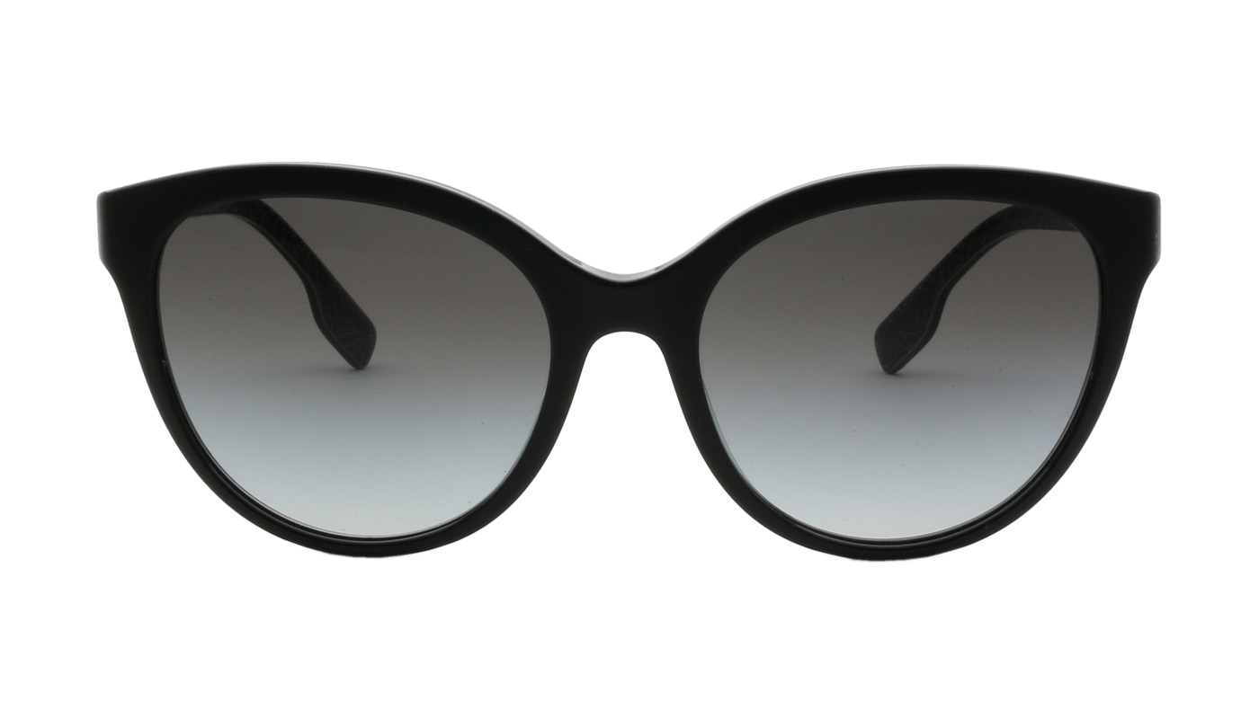 Women's black cat eye sunglasses frame with dark tinted lenses